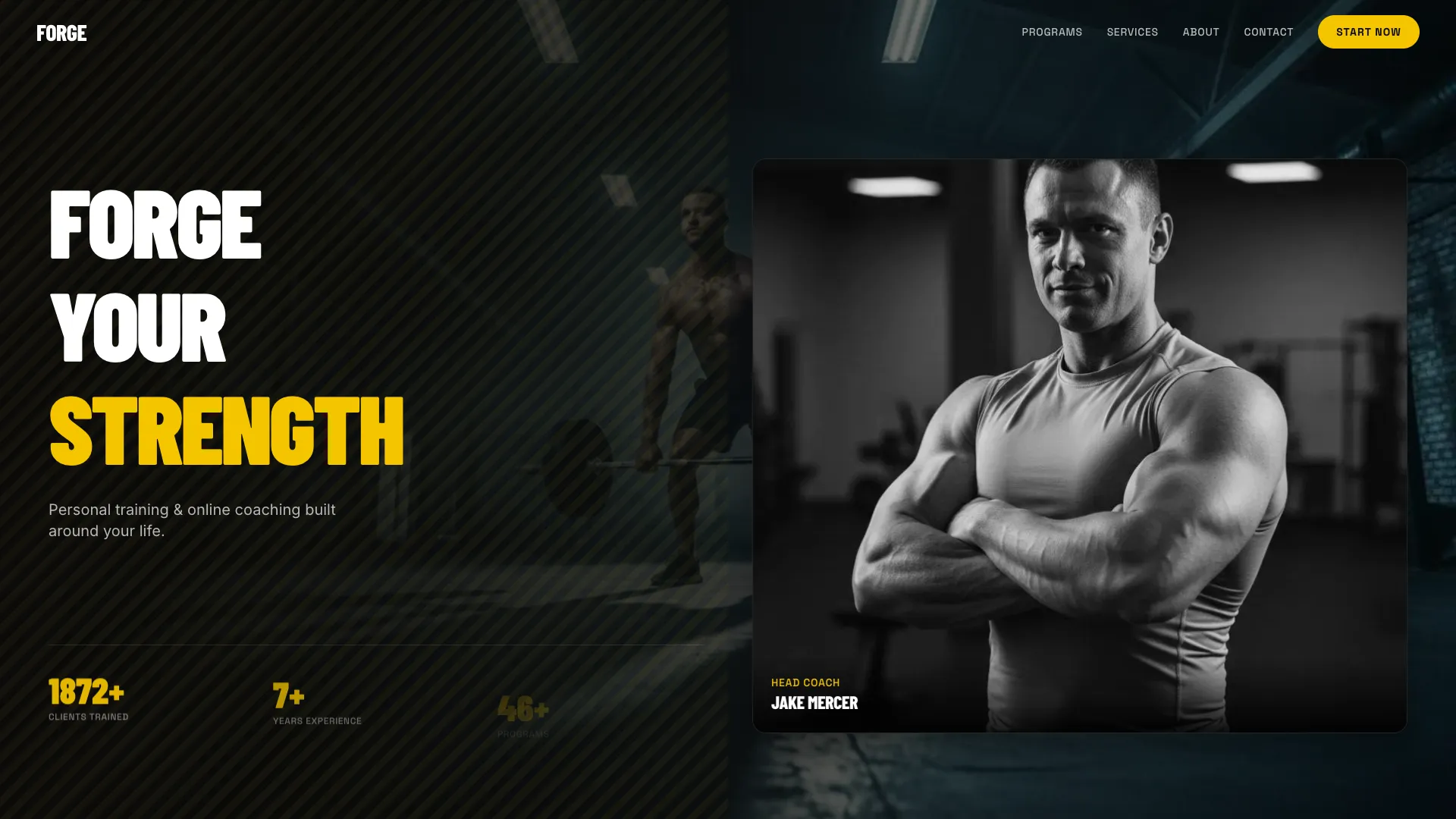 Forge Fitness personal training gym website designed by QuietRise, South Africa