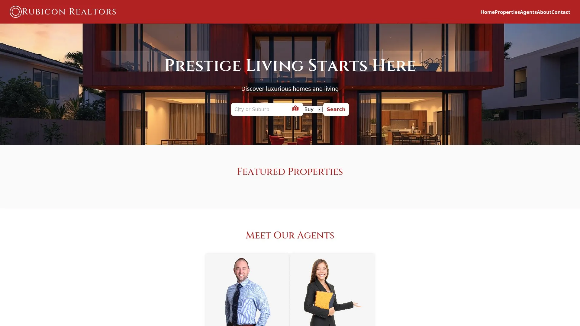 Rubicon Realtors - Hero Section